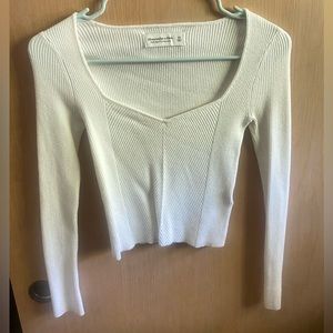 White Long Sleeve Abercrombie Sweater